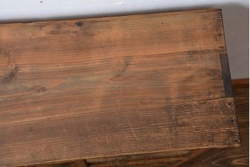 アンティーク家具　和製アンティーク　古い木製の木味の良いガラス引き戸収納棚