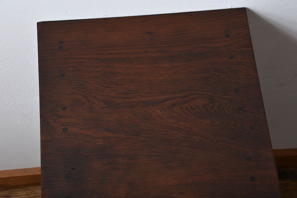 アンティーク家具　和製アンティーク　古い木製のデスクサイドキャビネット(4杯引き出し)