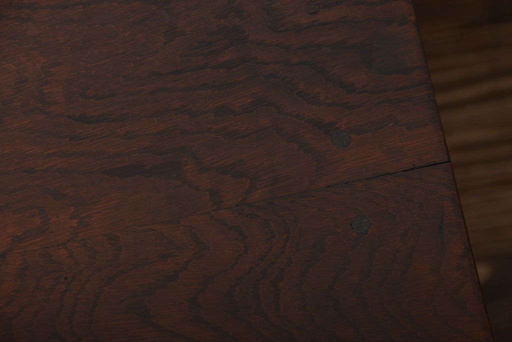 アンティーク家具　和製アンティーク　古い木製のデスクサイドキャビネット(4杯引き出し)