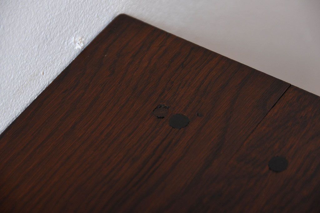 アンティーク家具　和製アンティーク　古い木製のデスクサイドキャビネット(4杯引き出し)