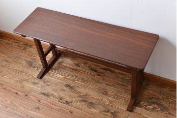 レトロ家具　昭和レトロ　古い学校の木製アンティークデスク(平机)