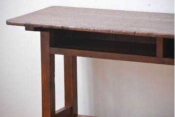 レトロ家具　昭和レトロ　古い学校の木製アンティークデスク(平机)