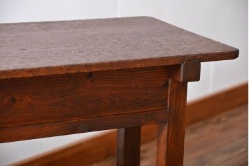 レトロ家具　昭和レトロ　古い学校の木製アンティークデスク(平机)