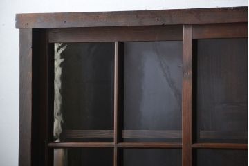 アンティーク家具　和製アンティーク　特大サイズ!4枚引き戸付き3分割収納棚