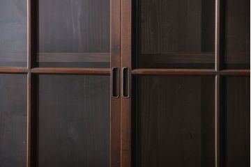 アンティーク家具　和製アンティーク　特大サイズ!4枚引き戸付き3分割収納棚