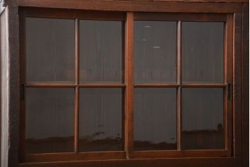 アンティーク家具　和製アンティーク　特大サイズ!4枚引き戸付き3分割収納棚