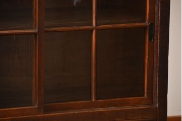 アンティーク家具　和製アンティーク　特大サイズ!4枚引き戸付き3分割収納棚