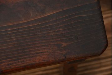 アンティーク家具　和製アンティーク　古い木の味わい深い角スツール