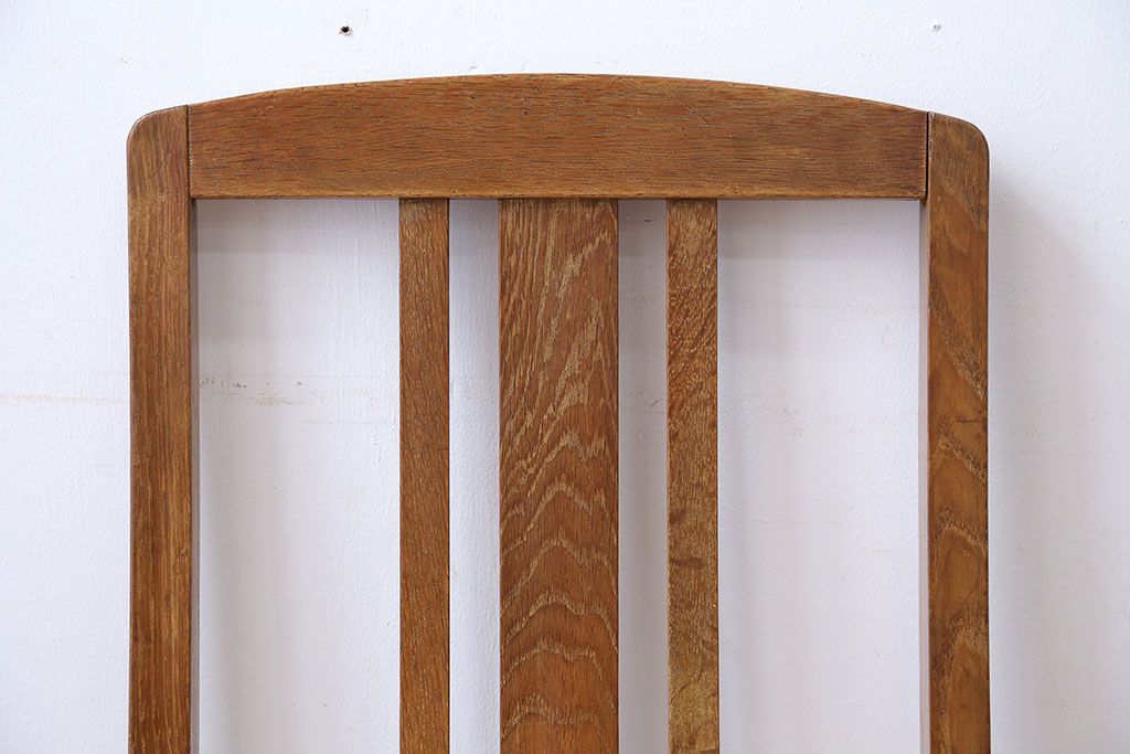 アンティーク家具　和製アンティーク　アンティークリネン座面のシンプルでナチュラルなダイニングチェア(1)