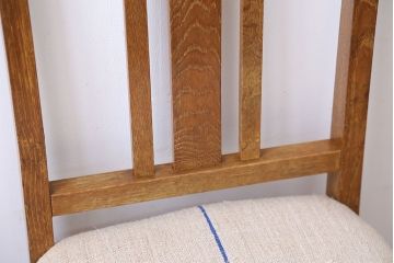 アンティーク家具　和製アンティーク　アンティークリネン座面のシンプルでナチュラルなダイニングチェア(1)