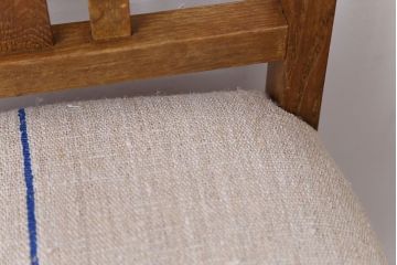 アンティーク家具　和製アンティーク　アンティークリネン座面のシンプルでナチュラルなダイニングチェア(1)