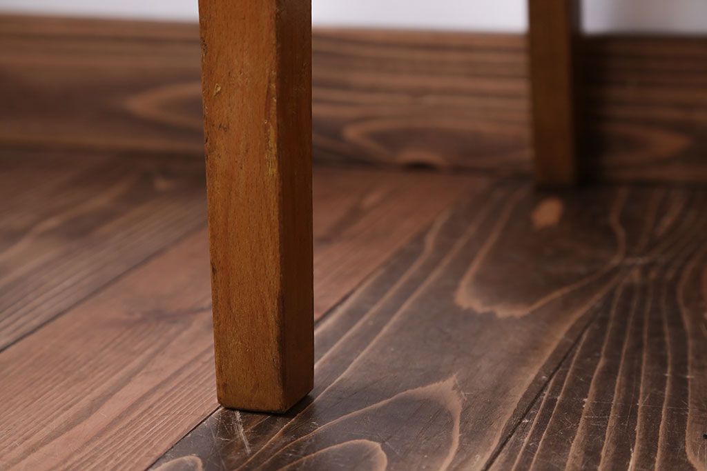 アンティーク家具　和製アンティーク　アンティークリネン座面のシンプルでナチュラルなダイニングチェア(1)