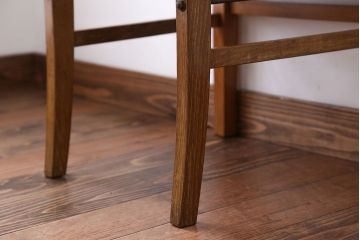 アンティーク家具　和製アンティーク　アンティークリネン座面のシンプルでナチュラルなダイニングチェア(1)