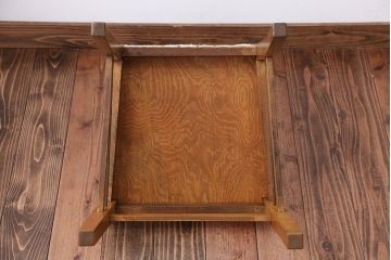 アンティーク家具　和製アンティーク　アンティークリネン座面のシンプルでナチュラルなダイニングチェア(1)