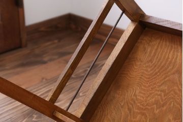 アンティーク家具　和製アンティーク　アンティークリネン座面のシンプルでナチュラルなダイニングチェア(1)