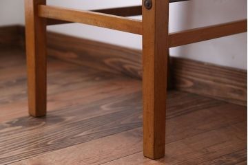 アンティーク家具　和製アンティーク　アンティークリネン座面のシンプルでナチュラルなダイニングチェア(2)