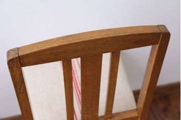 アンティーク家具　和製アンティーク　アンティークリネン座面のシンプルでナチュラルなダイニングチェア(2)
