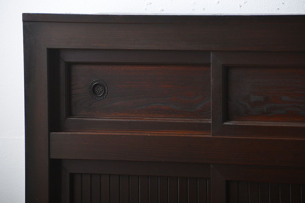 アンティーク家具　古民具・骨董　鉄脚付きアンティーク三尺水屋箪笥