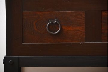 アンティーク家具　古民具・骨董　鉄脚付きアンティーク三尺水屋箪笥