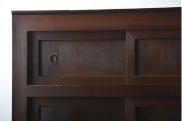 アンティーク家具　古民具・骨董　ガラス引き戸付き!シンプルなアンティーク水屋箪笥