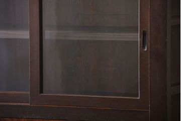 アンティーク家具　古民具・骨董　ガラス引き戸付き!シンプルなアンティーク水屋箪笥
