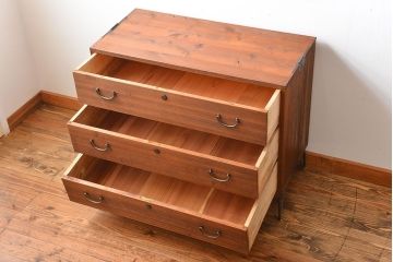 アンティーク家具　和製アンティーク　鉄脚付き古い桐箪笥ローボード(1)