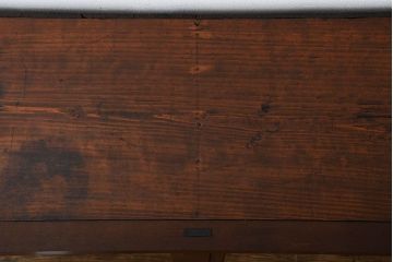 アンティーク家具　和製アンティーク　4枚引き戸付き!古い木製のガラス引き戸収納棚