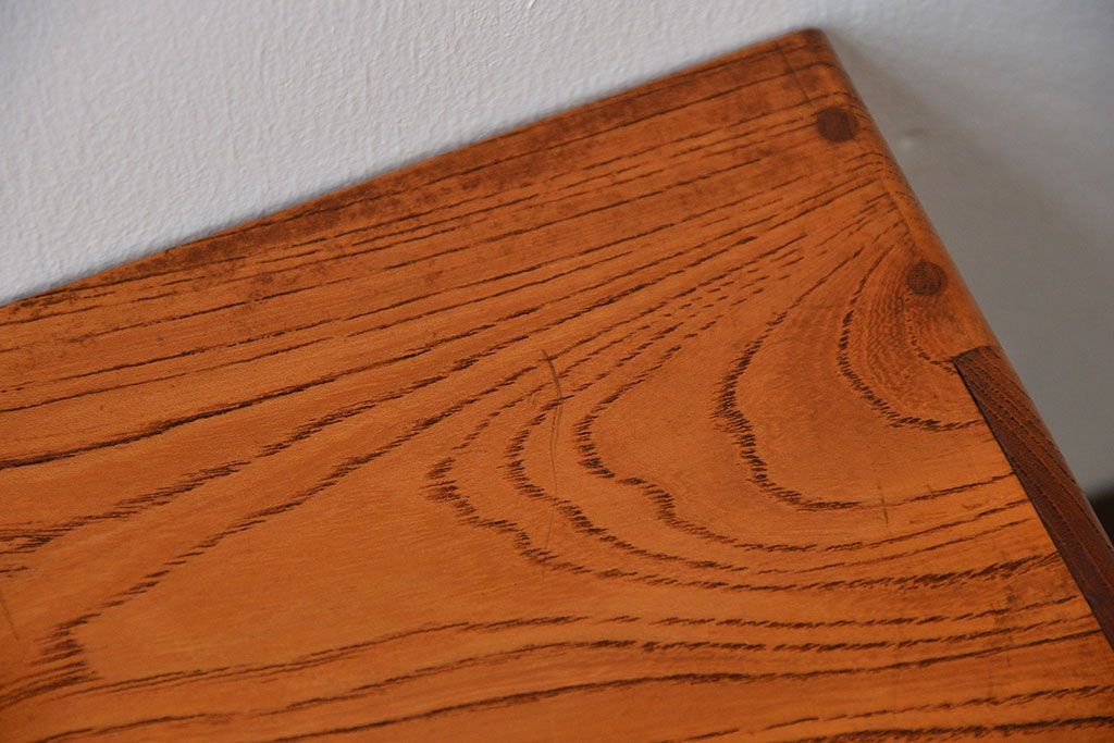 アンティーク家具　和製アンティーク　古い欅材の小さな書類ケース(1)