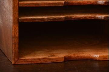 アンティーク家具　和製アンティーク　古い欅材の小さな書類ケース(1)