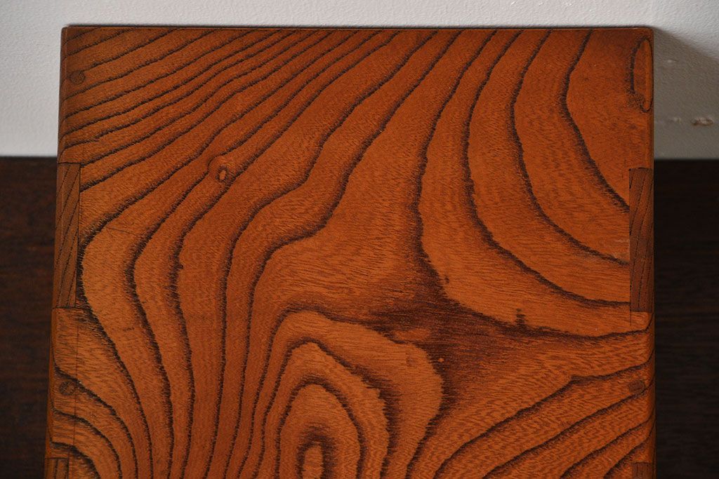 アンティーク家具　和製アンティーク　古い欅材の小さな書類ケース(2)