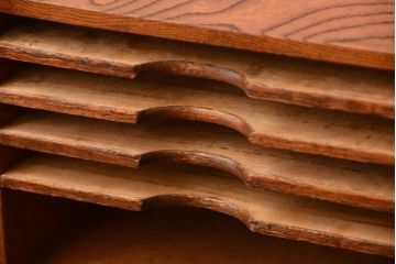 アンティーク家具　和製アンティーク　古い欅材の小さな書類ケース(2)