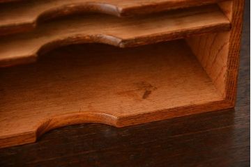 アンティーク家具　和製アンティーク　古い欅材の小さな書類ケース(2)