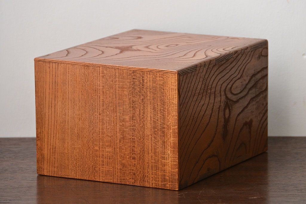 アンティーク家具　和製アンティーク　古い欅材の小さな書類ケース(2)