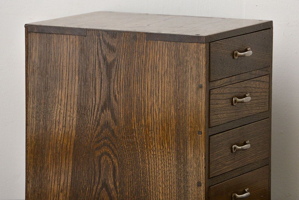 レトロ家具　昭和レトロ　古い栓材の小ぶりな小引き出し