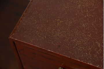 レトロ家具　昭和レトロ　古い木製の小さな戸棚付き小引き出し