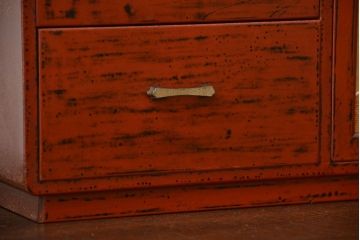 レトロ家具　昭和レトロ　古い木製の小さな戸棚付き小引き出し