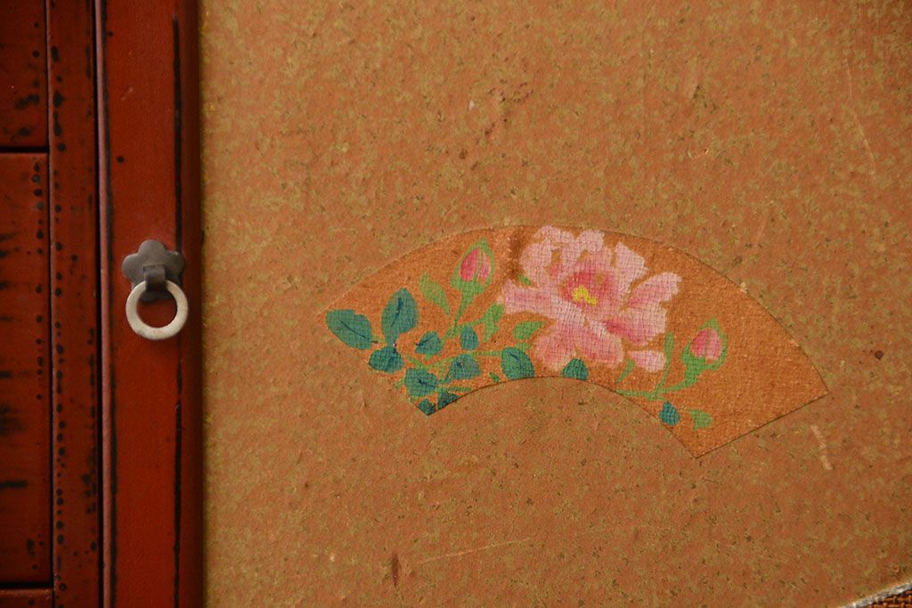 レトロ家具　昭和レトロ　古い木製の小さな戸棚付き小引き出し