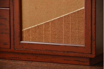 レトロ家具　昭和レトロ　古い木製の小さな戸棚付き小引き出し