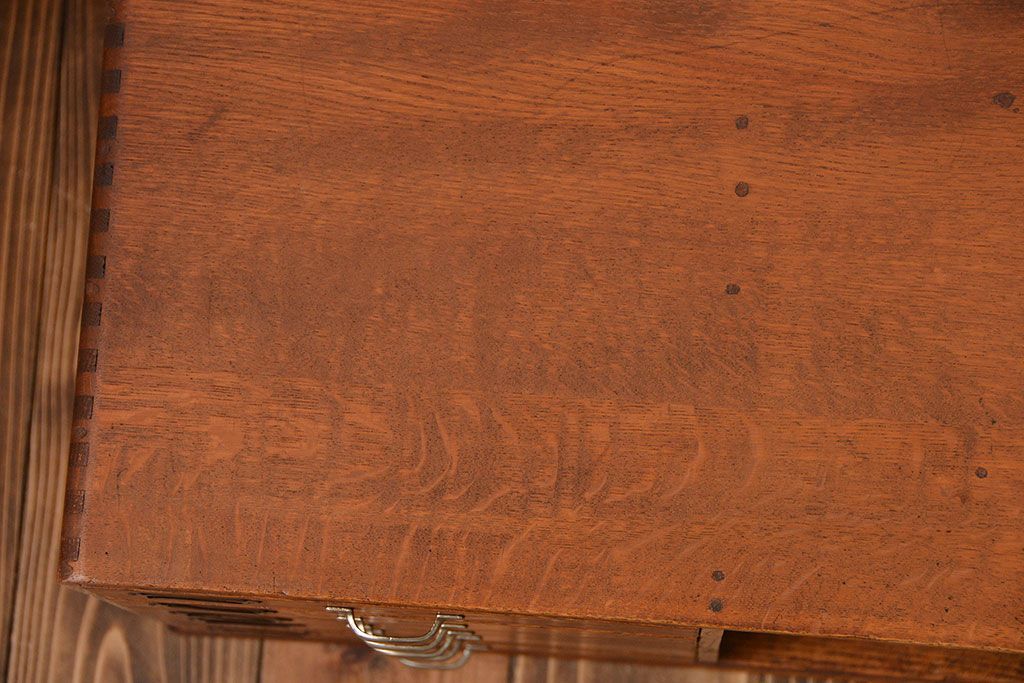 レトロ家具　和製アンティーク　レトロな本立て付き小引き出し