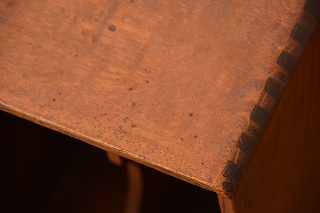 レトロ家具　和製アンティーク　レトロな本立て付き小引き出し