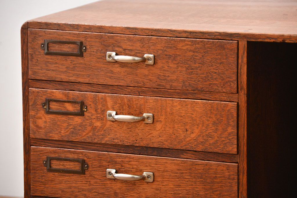 レトロ家具　和製アンティーク　レトロな本立て付き小引き出し