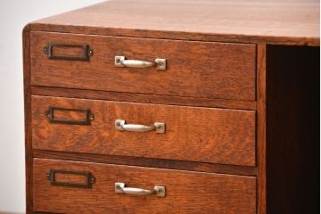 レトロ家具　和製アンティーク　レトロな本立て付き小引き出し