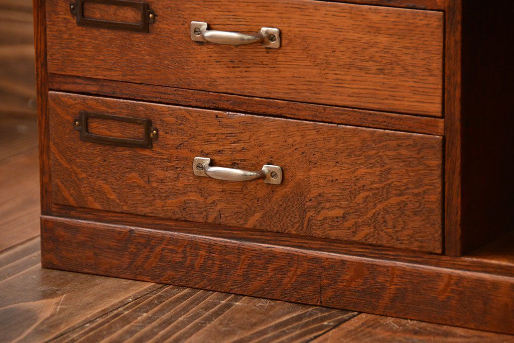 レトロ家具　和製アンティーク　レトロな本立て付き小引き出し