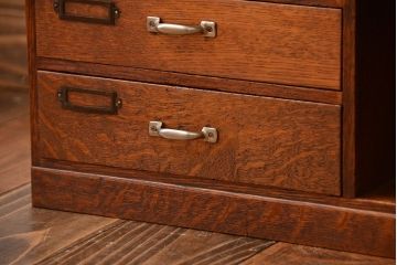 レトロ家具　和製アンティーク　レトロな本立て付き小引き出し