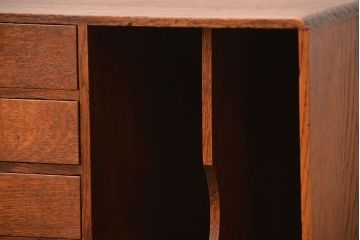 レトロ家具　和製アンティーク　レトロな本立て付き小引き出し