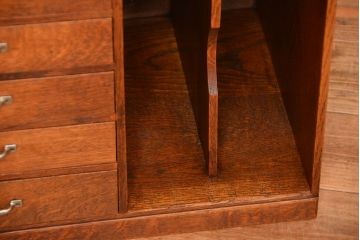 レトロ家具　和製アンティーク　レトロな本立て付き小引き出し