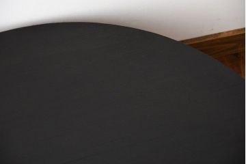 アンティーク家具　和モダンスタイル　天板ブラック塗装!古い木製の丸ちゃぶ台