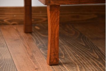 アンティーク家具　和モダンスタイル　天板ブラック塗装!古い木製の丸ちゃぶ台