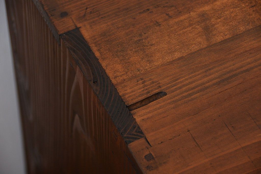 アンティーク家具　古民具・骨董　古い木製のアンティークテレビボード(ローボード)