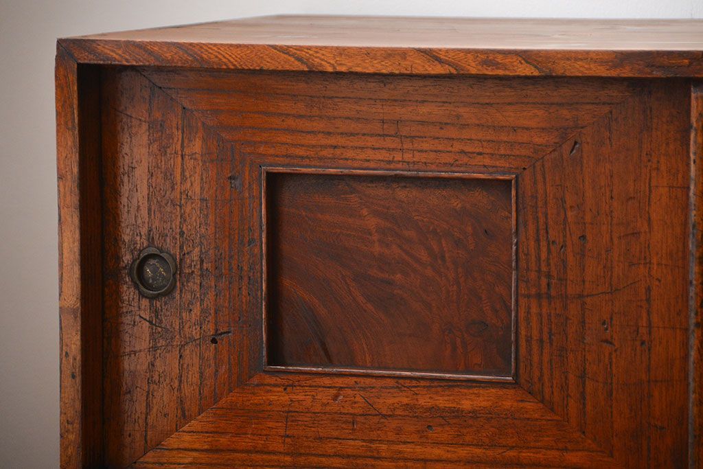 アンティーク家具　古民具・骨董　古い木製のアンティークテレビボード(ローボード)